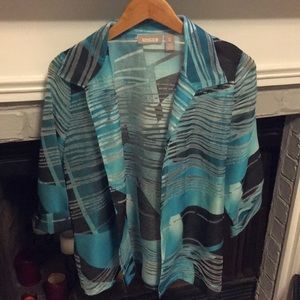 Chico’s Teal and Black Blouse Jacket